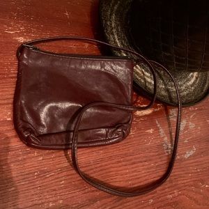 Small Dark Purple Leather Crossbody Bag / Purse